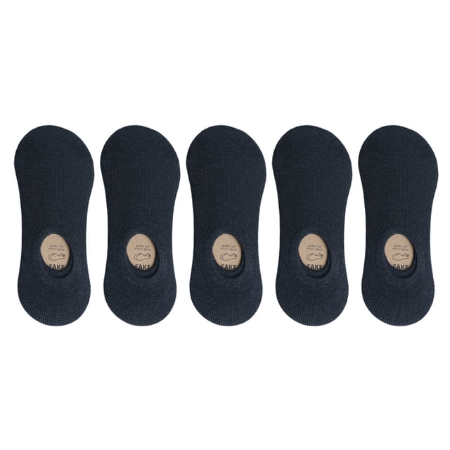 5 pares de calcetines de verano, calcetines invisibles, calcetines de boca baja, calcetines finos de algodón de color sólido, calcetines de silicona anti-eliminación