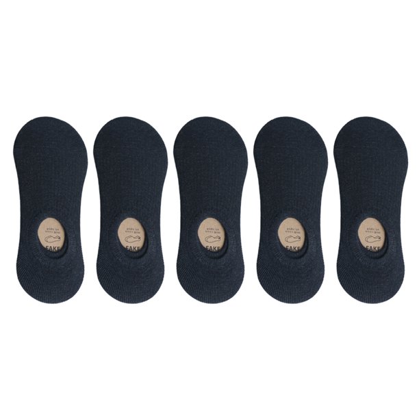 5 pares de calcetines de verano, calcetines invisibles, calcetines de boca baja, calcetines finos de algodón de color sólido, calcetines de silicona anti-eliminación