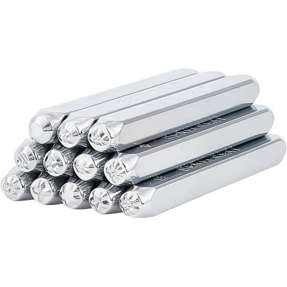 12pcs 3mm Metal Stamp Punch Set Heart Star Pattern Design Carving Embossing Stamp for DIY