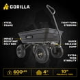 thumbnail image 2 of Gorilla Carts 4 Cu Ft Poly Garden Dump Cart with Quick-Release, 600 lb Capacity, Black, 2 of 9