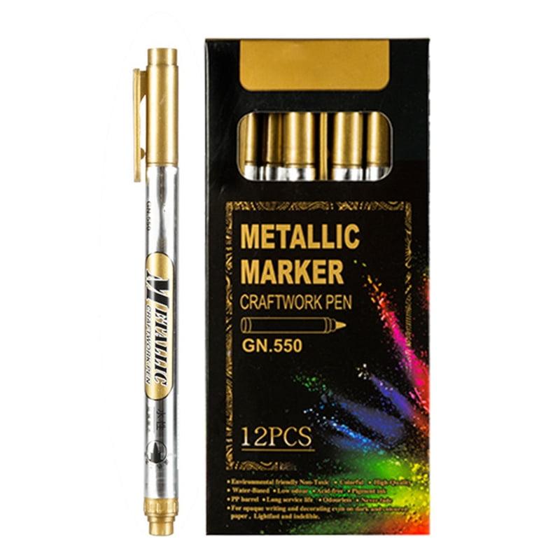 12 Pcs Epoxy Resin Drawing Pen Graffiti Point Pen Acrylic Paint Highlights Metallic Permanent