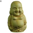 thumbnail image 1 of Mini Unpainted Buddha Statues Wood Fine Workmanship Monk Figurine Home Decor, 1 of 10