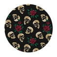 thumbnail image 4 of HAOXIT Rose Flower Skull Elastic Edged Fitted Round Tablecloth , Waterproof Oil Proof Polyester Table Cloth Decorative Fabric Table Cover for Dining Table 54-58, 4 of 8