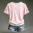 thumbnail image 4 of Jamsmile Women T-Shirts Cancer Awareness Month Print Short Sleeve Tee Shirts Graphic Pink Ribbon Casual Tshirts Tops, 4 of 5
