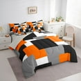 thumbnail image 3 of Castle Fairy Abstract Square Bedding Comforter Set,Black Grey Orange Full Bedding Set, 3 of 8