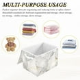 thumbnail image 7 of Large Lidded Bin Foldable Storage Baskets White and Gold Marble Boxes Cubes Lids with 2 Handles for Home Bedroom Office 16.5"x12.6"x11.8", 7 of 7