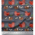thumbnail image 1 of Soimoi Tissu Poly Georgette Imprimé Ufs & Poules 1 Yard 52 Pouces de Large, 1 of 3
