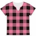 thumbnail image 4 of Cilsoka Women's V Neck T Shirts Short Sleeve Plaid Basic Tees Trendy Summer Going Out Tops Comfy Casual Fashion Clothes, 4 of 5