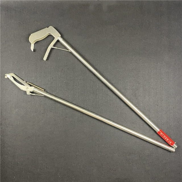 Collapsible Snake Tongs Snake Handling Grabbers Reptile Snake Catcher Snake Grabber Tool Stainless Steel Snake Grabber Thickened Elongated Collapsible Snake Tongs With Lock For