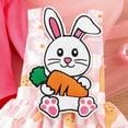 thumbnail image 6 of FASHOFT Toddler Baby Girl Easter Outfit Ruffle Long Sleeve Romper Rabbit Prints Skirts with Headbands 3 Piece Spring Outfits Hot Pink 3-6 Months, 6 of 9