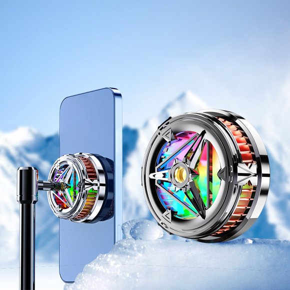 Qiopertar Clearance Free Shipping Magnetic Cell Phone Cooler Magnetic Cell Phone Cool Light Cooler Equipment Semiconductor Radiator Live Broadcast With Playing Games