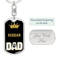 thumbnail image 2 of Persian Cat Dad King Keychain Stainless Steel or 18k Gold, 2 of 10
