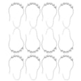 thumbnail image 1 of serony 12 Pieces Shower Curtain Hooks Washroom Decorative Drape Rod Hangers Bathing Liners Rings Universal Household Toilet Hardware White, 1 of 7