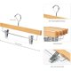 thumbnail image 2 of Poesía en los armarios, perchas de madera natural para vaqueros y faldas, diseño que ahorra espacio para un almacenamiento compacto, perchas de madera de primera calidad con clips antideslizantes, 2 of 7