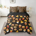 thumbnail image 2 of Homewish Kids Funny Fast Food 7-Piece Bedding Comforter Set,French Fries Hamburger King Bedding Sets,Kawaii Cute Ultra Soft Bed Sheets,Breathable Home Decor,Reversible, 2 of 8