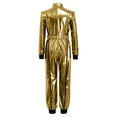 thumbnail image 4 of Raenseen Kids Boys Metallic Racing Jumpsuit Racing Suit Race Car Driver Moto Gear Jersey Set Gold 8, 4 of 6