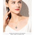 thumbnail image 4 of Pendientes colgantes de corazón de plata y oro rosa de 14 k para mujer, modernos pendientes colgantes para niñas, estilo austriaco, oro negro, código de producto 67855, oro negro, 4 of 5