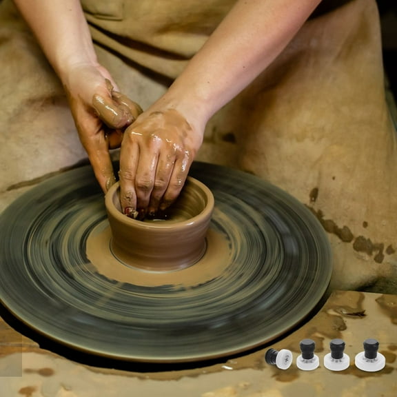 BESTOYARD Pottery Trimming Tools White Plastic Centering Rotary Design 4Pcs