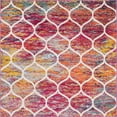 thumbnail image 3 of Unique Loom Trellis Frieze Collection Area Rug - Rounded (5' 3" Square Multi/Black), 3 of 7