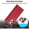 thumbnail image 5 of Case Compatible with iPhone 12 Mini 5.4 inch 2020, Vintage Classic Matte Leather Wallet Case Flip Notebook Style Cover with Magnetic Closure Kickstand Card Slots - Red, 5 of 15