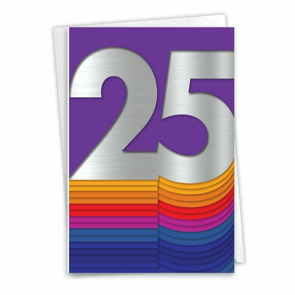 1 Funny Anniversary Card with Envelope - Bold Milestones 25 C6110MMAG
