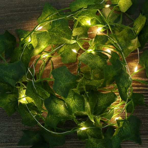 RELAX DREAM 20 LEDs Leaf String Lights, 1 Pcs 6.56 ft Hanging Artificial Fake Ivy Decoration Light, Steady Summer Party Decorations for Outdoor and Indoor Supplies