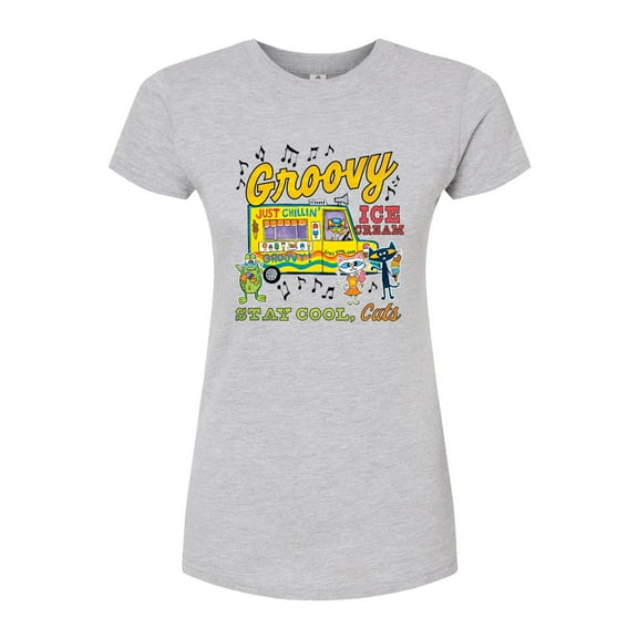 Pete The Cat - Groovy Ice Cream Truck - Juniors Fitted Graphic T-Shirt