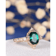 thumbnail image 5 of HeartsAndYou 1.8ct Natural Emerald & Diamond Engage Ring Unique Art Deco 14k SOLID Rose Gold, 5 of 9