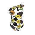 thumbnail image 4 of Yiaed Sunflowers Country Print Women One Piece Swimsuits Tummy Control One Shoulder Bathing Suits Pattern Ruffle Swimwear-X-Large, 4 of 8