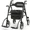 Black, variant on Foldable Rollator Walker for Seniors with Seat, Lightweight 2 In 1 Rolling Walkers Wheelchair Combo for Adult, Transport Chair with Brakes, Adjustable Seat and Handle, 310 Lb. Weight Capacity