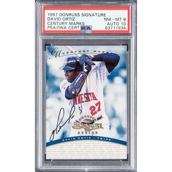 1997 Donruss Signature Series Century Marks David Ortiz Auto RC /100 PSA Auto 10