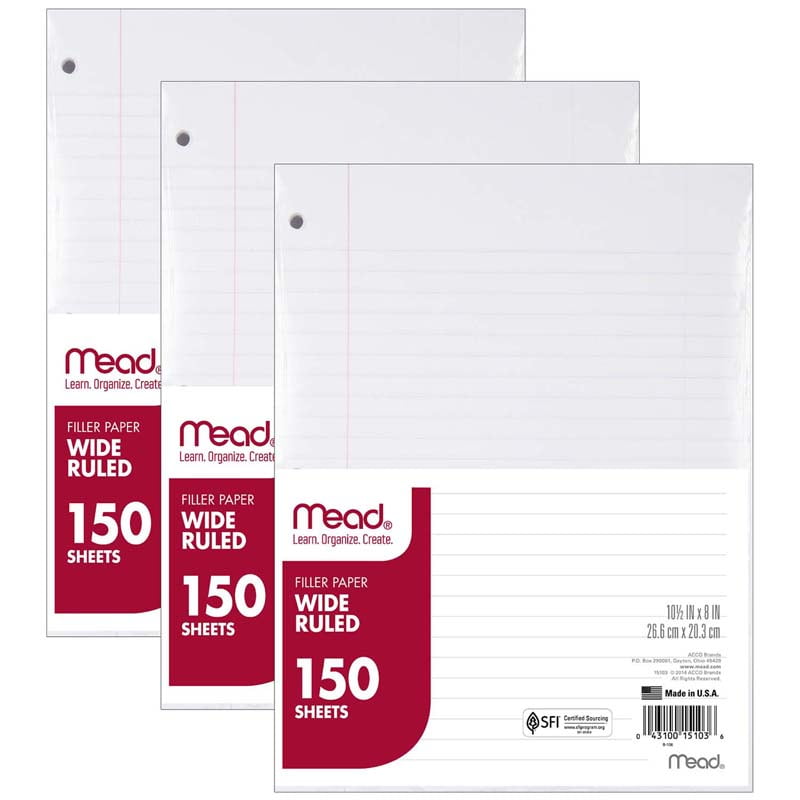 Notebook Filler Paper Wide Ruled 150 Sheets Per Pack 3 Packs notebook-filler-paper-wide-ruled-150-sheets-per-pack-3-packs