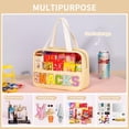 thumbnail image 4 of Bolsa de maquillaje Eurovicky con parche con letras de chenilla transparente e impermeable, 4 of 8