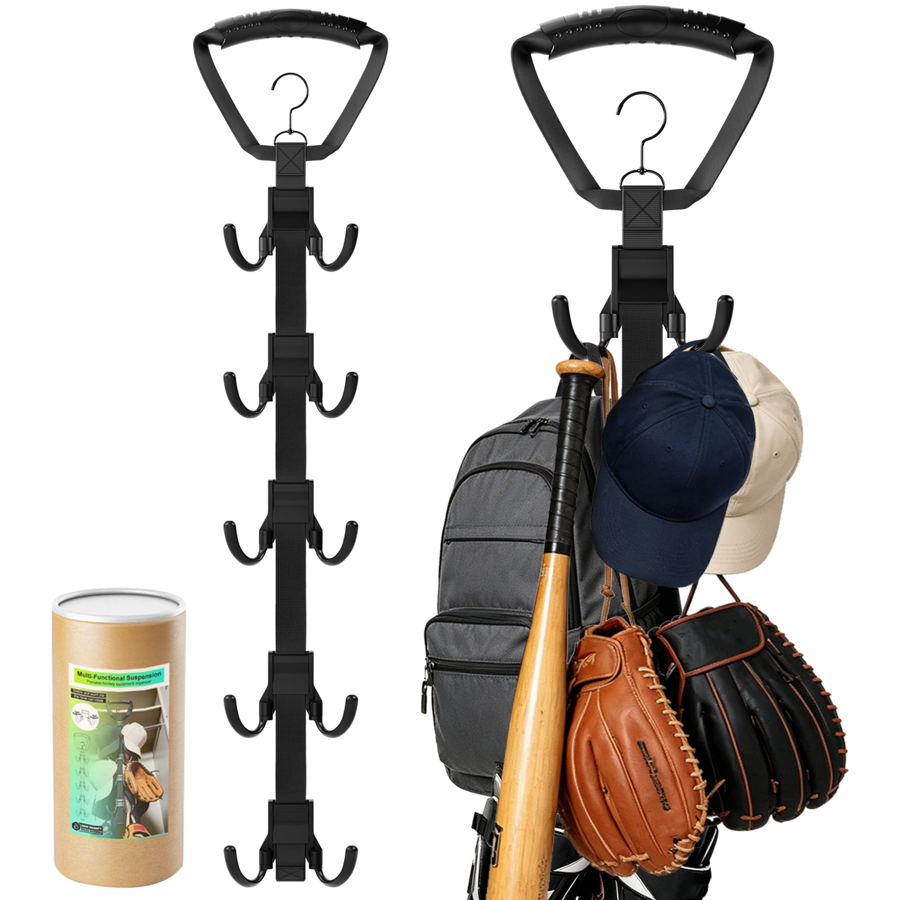 Hockey Equipment Drying Rack with 5 Rotatable Hooks Space Saving, Heavy Duty 175 lbs, Hockey Drying Rack For Home Garage Locker Room