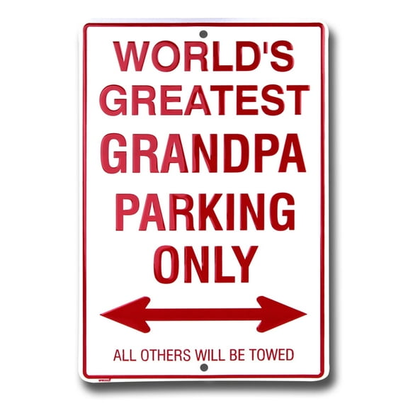 Hangtime World Greatest Grandpa metal parking sign 8 x 12 inches