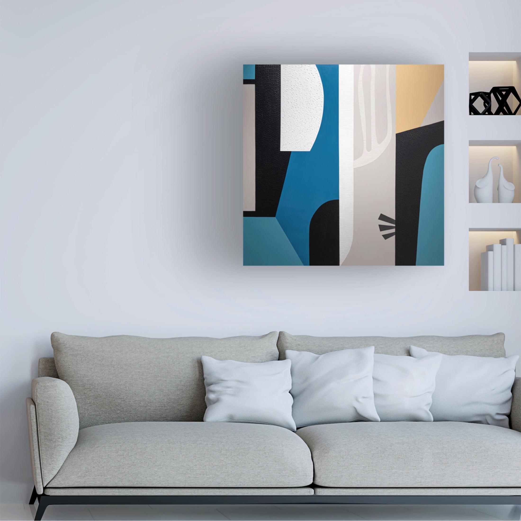 Canvas Wall Art - Sylvie Hamou 'Inside and Out II' Wall Art for Living Room, Bedroom, or Office Décor by Trademark Fine Art - 14 x 14 Inches
