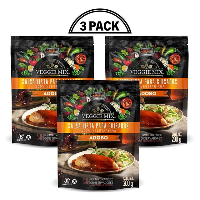Salsa Adobo Lista para Guisados Veggie Mix Paquete de 3 En Bolsas de 200 g c/u