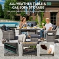 thumbnail image 3 of MEISSALIVVE 7 Pieces Outdoor Patio Furniture Set, Wicker Patio Conversation Set with Swivel Chairs, Patio Sectional Furniture Set with Loveseat, 2 Ottomans and Dining Table (Grey), 3 of 9