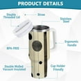 thumbnail image 2 of Yayeee 40oz Stainless Steel Tumbler with Straw and Handle Double-Wall Insulated Travel Water Bottle, Stripes Pattern, 2 of 8
