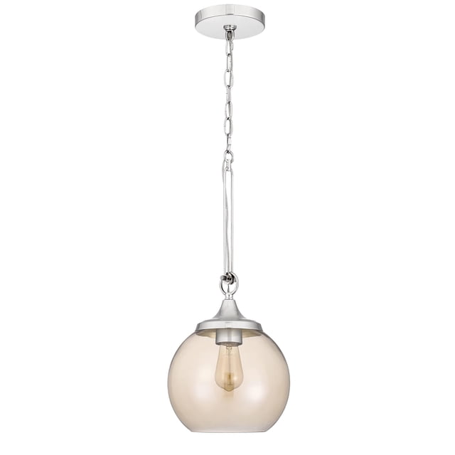 Luminaria Colgante Cal Rochelle de Vidrio 60W Cromo Cadena 1.8 m