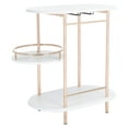 thumbnail image 6 of SAFAVIEH Iva Modern 3 Tier Swivel Bar Table, White/Gold (29.5 in. W x 17.7 in. D x 32.8 in. H), 6 of 11
