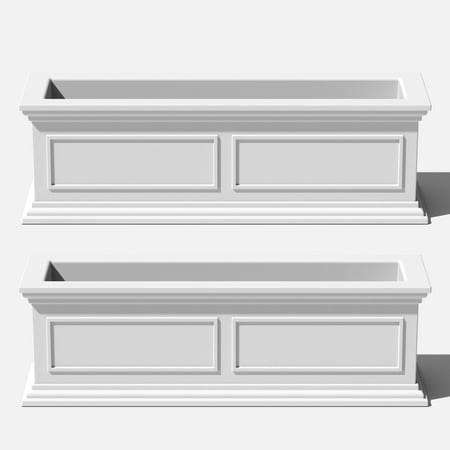 Veradek Brixton Series Window Box 36  Plastic Planter - 2-Pack White