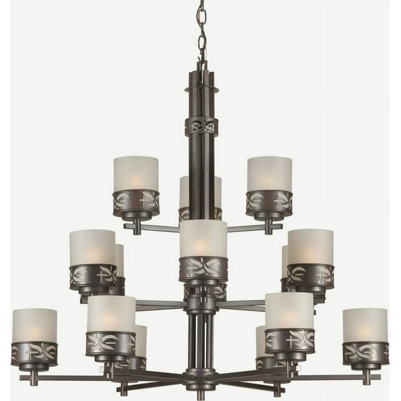 2534-15-32-Forte Lighting-Len - 15 Light Chandelier-34 Inches Tall and 37.5 Inches Wide     -Traditional Installation