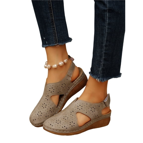 YOUYEDIAN Orthopedic Shoes for Women 2026 Wide Slip on Non Slip Mesh Sneakers Summer Casual Lightweight Closed Toe Arch Support Shoes (Khaki)