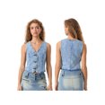 thumbnail image 3 of Rdhnmea Women's Tank Tops Sleeveless V Neck Button Up Denim Vest Tops, 3 of 9