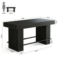 thumbnail image 2 of Finmind Industrial Dining Table, 63-Inch Counter Height Pub Table with Metal Footrest for  Dining Room, Black, 2 of 8