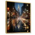 thumbnail image 2 of Designart "At Night Charlotte Cityscape art painting III" Cityscapes Floater Framed Wall Decor, 2 of 7