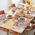 thumbnail image 2 of Pioneer Flower Floral Print Pattern Summer Placemats Table Placemats Set Of 4-Linen Kitchen Washable Placemats Table Mats 12x18 Inch Non-Slip Heat Resistant, 2 of 6