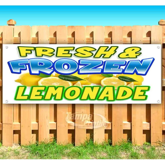 Fresh & Frozen Lemonade 13 oz Vinyl Banner With Metal Grommets