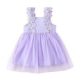 thumbnail image 2 of Vedolay Little Girl Dress Girls Summer Spaghetti Strap Casual Above Knee Cami Dress Colorful Retro Twirl Swing Dresses,Purple 12-18 Months, 2 of 5